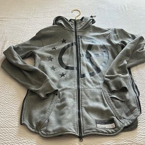 Nike Grey Zip-Up Hoodie with Star Graphic